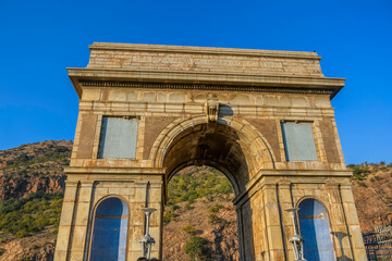 Fototapeta premium Hartbeespoort dam wall and tunnel in north west province south africa