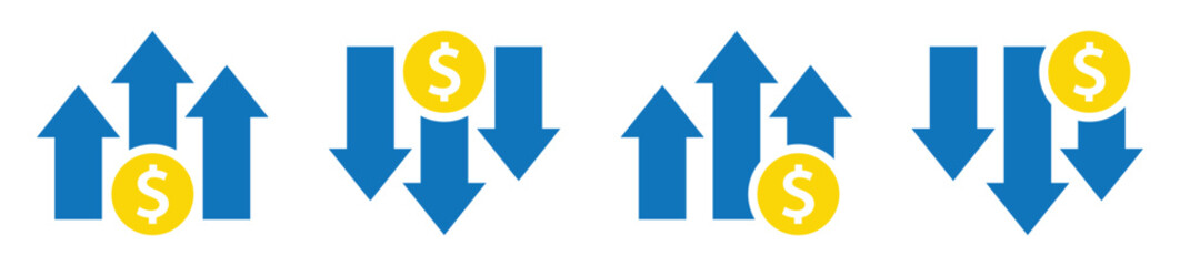 Money graph currency icon, vector illustration