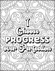 Positive Affirmation Quote Coloring Page for Adults. Positive Quote Mandala Coloring Page. Swear Adult Coloring Page
