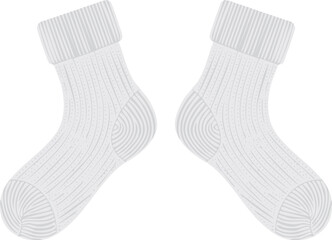 手描きの白い毛糸の靴下のイラスト