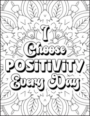 Positive Affirmation Quote Coloring Page for Adults. Positive Quote Mandala Coloring Page. Swear Adult Coloring Page