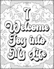 Positive Affirmation Quote Coloring Page for Adults. Positive Quote Mandala Coloring Page. Swear Adult Coloring Page