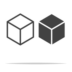 Cube box icon transparent vector isolated