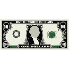 Confused american one hundred dollar bill with incorrect denomination printed