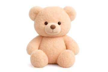Obraz premium Beige teddy bear plush toy sitting, transparent background