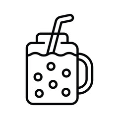Fototapeta premium Latest line icon of bubble tea beverage