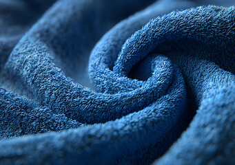 青色のタオルのテクスチャ