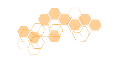 Abstract Hexagon Honeycomb Cluster Background &ndash; Soft Orange Peach Gradient Geometric Shapes for Modern Designs, hexagon cluster, honeycomb pattern, Vector Illustrator.