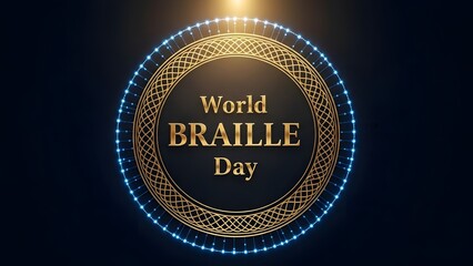World braille day celebration emblem