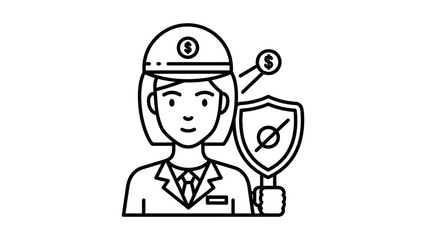 Obraz premium Financial Security Guard Icon: Protecting Money and Investments
