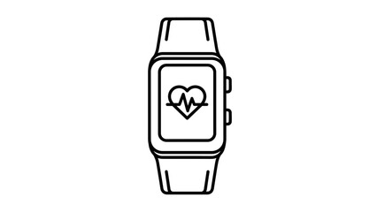 Fitness tracker smartwatch with heart rate monitor icon