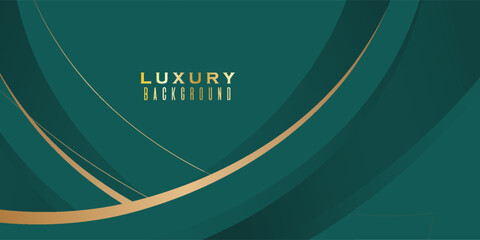 Luxurious design with a rich emerald green background and elegant golden wavy accents. emerald with gold luxry premium baground . flayer luxuary