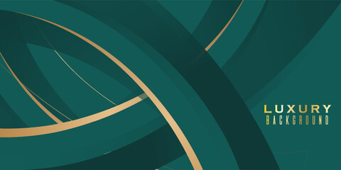 Luxurious design with a rich emerald green background and elegant golden wavy accents. emerald with gold luxry premium baground . design