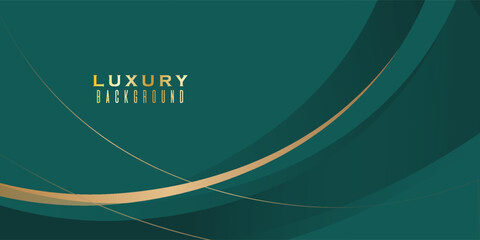 Luxurious design with a rich emerald green background and elegant golden wavy accents. emerald with gold luxry premium baground . modern design