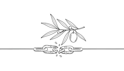 A black and white illustration of a cannabis leaf connected to a rope with knots