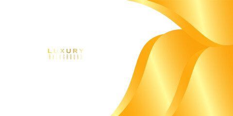 Yellow Gold luxury silk bg with golden curve line decoration. Premium wave fabric flow. Simple design, web