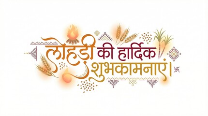 Happy Lohri holiday background for Punjabi festival of india.
