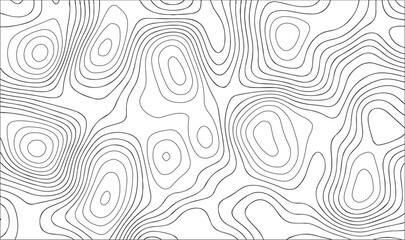 Seamless Topographic Contour Lines Pattern Background &ndash; Minimalist Gray Abstract Terrain Map Texture, Line topography map contour background.