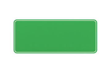 Blank green highway sign template for destinations and messages, clean road information for customization