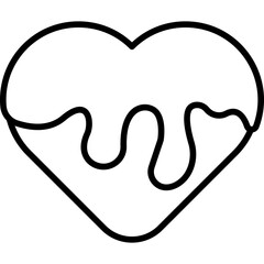 Obraz premium Love Chocolate Line Icon