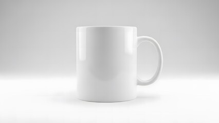 Obraz premium Modern White Ceramic Mug Mockup, Clean and Elegant Design