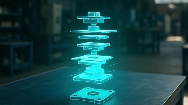 Digital Technology Platform Visualization With Layered Data Blocks