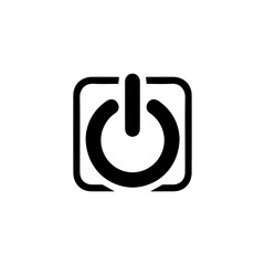 Power button On Off icon flat design.