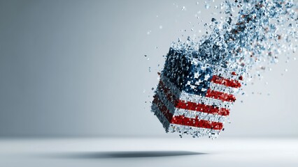 Democracy in Transition Concept with Voting Ballot Transforming into Data and Digital Uncertainty