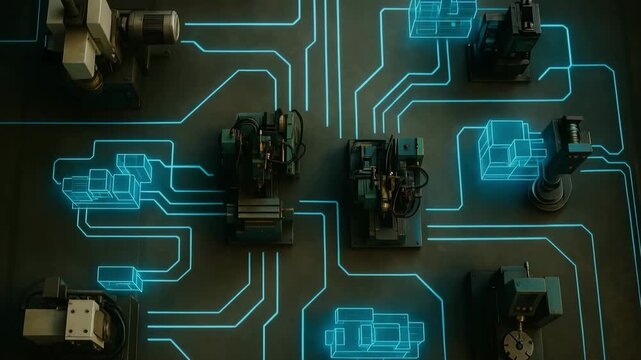 Electronic Circuit Board Visualization Representing Industrial Control Systems