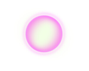 Glowing pink orb with a soft light effect on transparent background