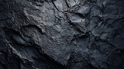 Close-up of Dark Grey Jagged Rock Texture stone