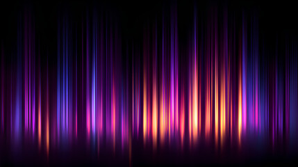 Neon ripple glass gradient in magenta, violet, ember orange on deep midnight. Sharp ribbed distortion, cinematic glow; futuristic texture background, vector illustration Stock Vector