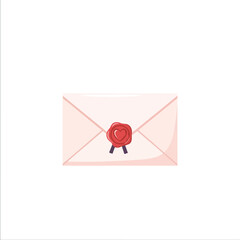 A love letter envelope with a heart seal