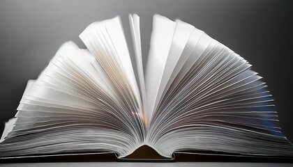 blank white book pages fanned out in a soft light creating a sense of simplicity and elegance minimalist artistic composition
