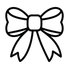 Elegant black bow icon for decoration and design