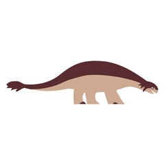 Flat illustration of an armored ankylosaurus dinosaur, prehistoric reptile wildlife design for education