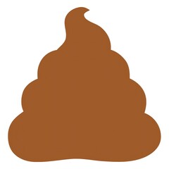 Simple Brown Swirl Silhouette Graphic Icon Representing Poop or Chocolate