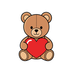 A teddy bear holding a heart