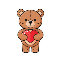 A teddy bear holding a heart