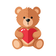 A teddy bear holding a heart