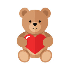 A teddy bear holding a heart