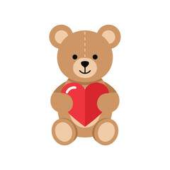 A teddy bear holding a heart