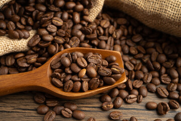 Fototapeta premium Coffee bean for drink in morning, nature food.