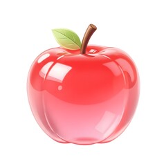 Vibrant red apple illustration isolated on white background for design