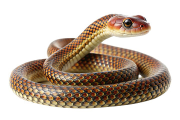 snake in front of isolated on white background, PNG. AI Generated
