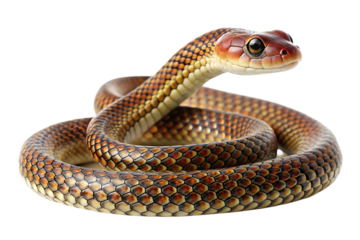 snake in front of isolated on white background, PNG. AI Generated