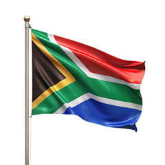 south africa flag isolated on white background, PNG. AI Generated