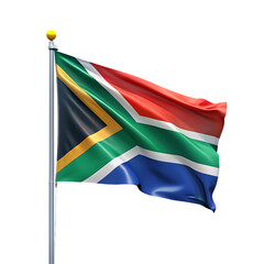 south africa flag isolated on white background, PNG. AI Generated