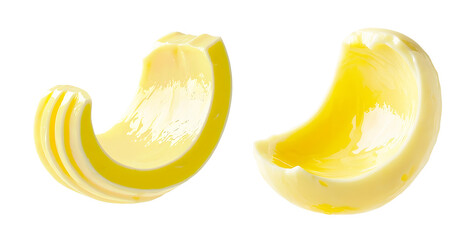 Swirls of  butter isolated white background. A sample for package design