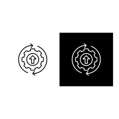 Continuous Improvement  icon black and white outline.